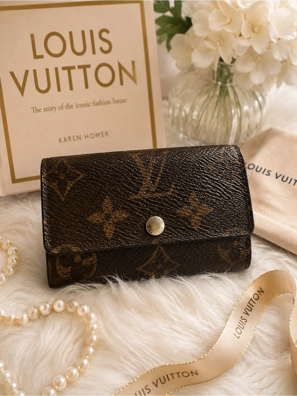 Louis Vuitton Monogram 4 Key Holder Key Case Vintage Authentic